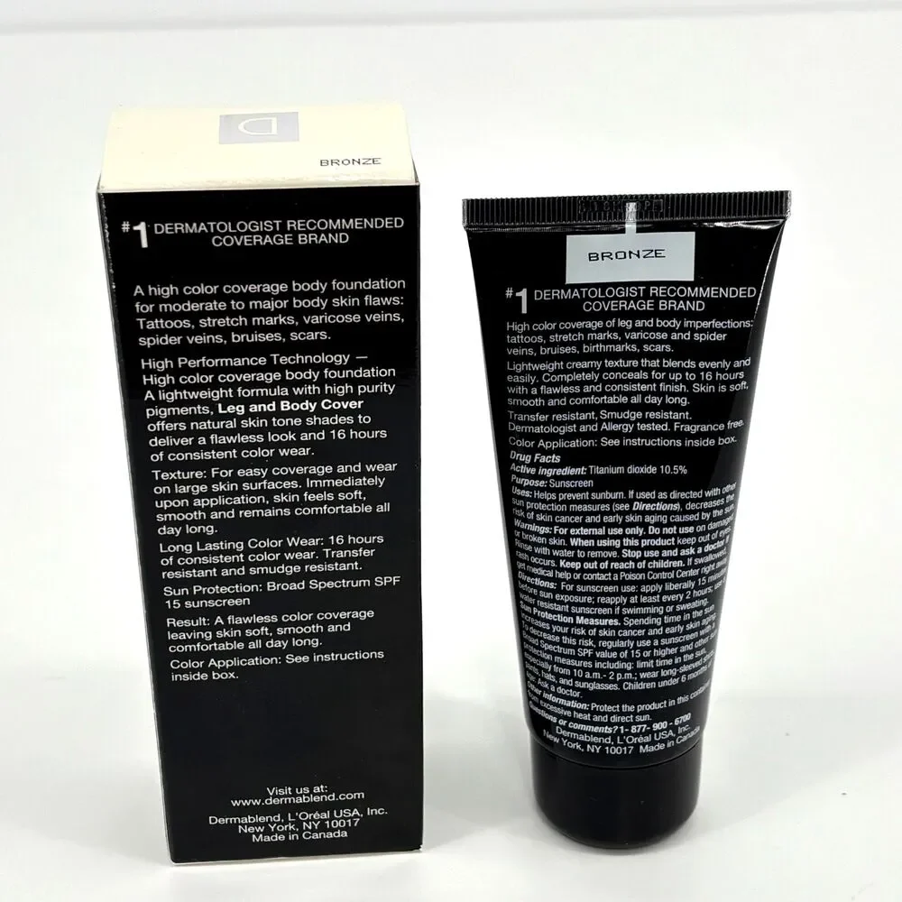 Dermablend Leg and Body Makeup Foundation Bronze 3.4 fl oz Concealer SPF 15 NIB
